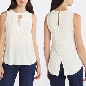 Daniel Rainn | White Crochet Blouse | XS - Petite